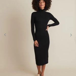 Marine layer Lexi Turtleneck Midi Dress in Black